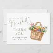 Farmers Market Bridal Shower Green Thank You Card 招待状 (正面)