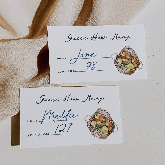 Farmers Market Bridal Shower Guessing Game Card エンクロージャーカード