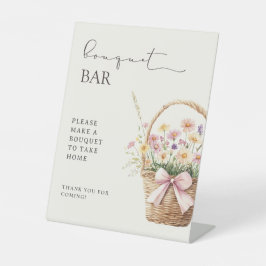 Farmers Market Floral Bridal Shower Bouquet Bar 台座サイン