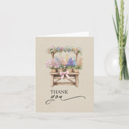 Farmers Market Floral Bridal Shower Thank You Card サンキューカード