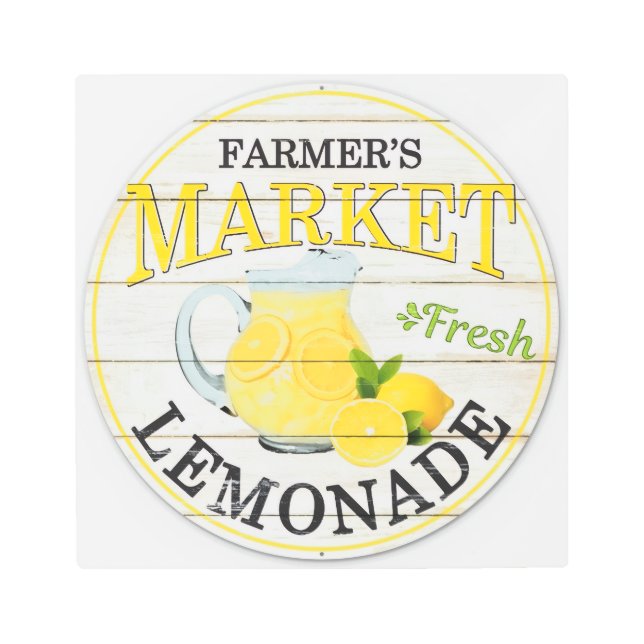 Farmers Market Fresh Lemonade メタルプリント (正面)