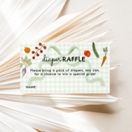 Farmer's Market Gingham Diaper Raffle Game エンクロージャーカード