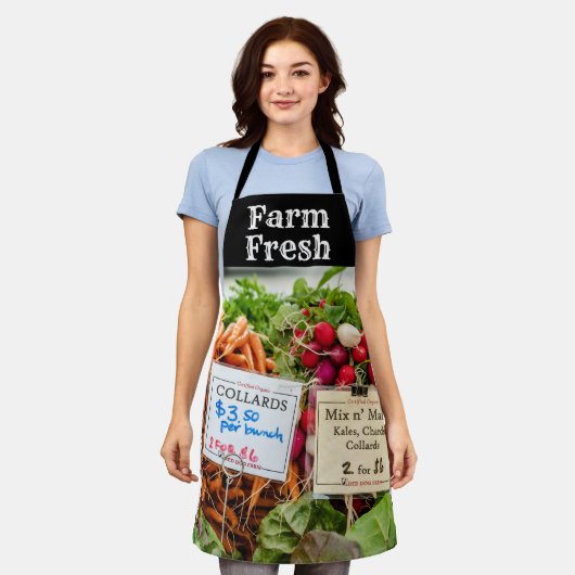 Farmer's Market Helper Farm Fresh Art Apron エプロン (着用した状態)