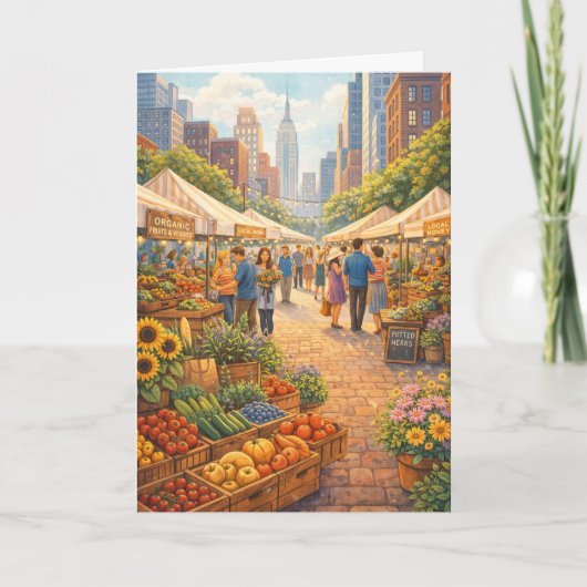 Farmers Market in the City Blank Art Card カード (正面)