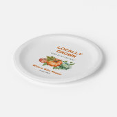 Farmers Market Locally Grown Baby Shower  ペーパープレート (アングル)