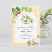 Farmers market Locally grown baby shower 招待状 (スタンド正面)
