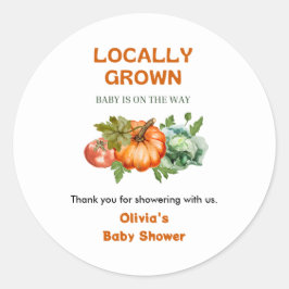 Farmers Market Locally Grown Baby Shower Thank You ラウンドシール