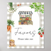 Farmers Market Locally Grown Shower Favors Sign ポスター (正面)