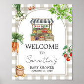 Farmers Market Locally Grown Shower Welcome Sign ポスター (正面)