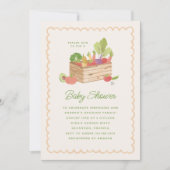 Farmer's Market Locally Grown Veggies Baby Shower 招待状 (正面)