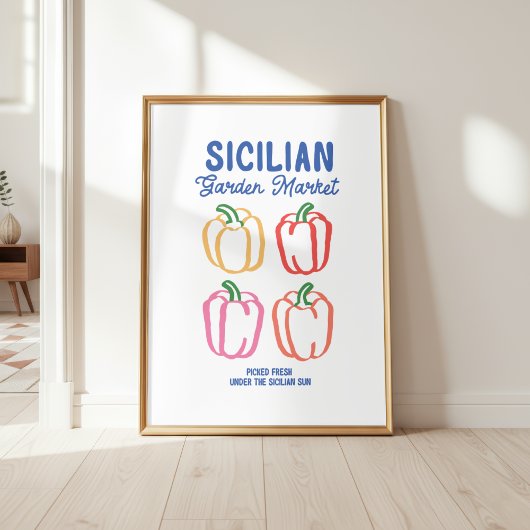 Farmer's Market Peppers Kitchen Wall Art ポスター