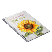 Farmers Market Personalized Sunflower Notebook ノートブック (右側)