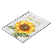 Farmers Market Personalized Sunflower Notebook ノートブック (左側)