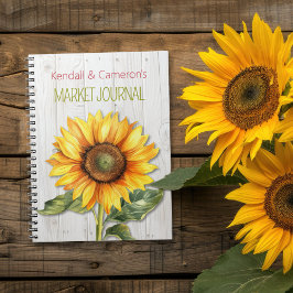 Farmers Market Personalized Sunflower Notebook ノートブック