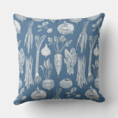 farmer's market vegetables cobalt denim クッション (裏面)