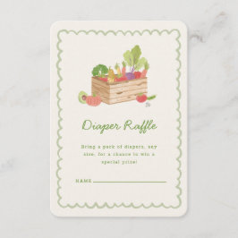 Farmer's Market Veggies Diaper Raffle エンクロージャーカード