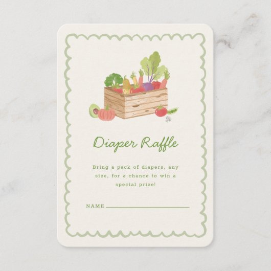 Farmer's Market Veggies Diaper Raffle エンクロージャーカード (正面)