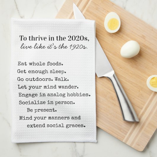 Farmhouse 1920s live simply キッチンタオル (四つ折り)