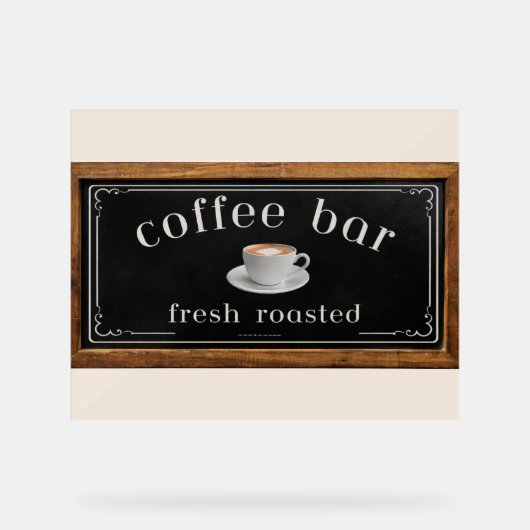 Farmhouse Acrylic Coffee Bar Sign– Coffee Station  アクリルサイン (正面)