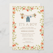 Farmhouse Baby Clothesline Baby Shower 招待状 (正面/裏面)