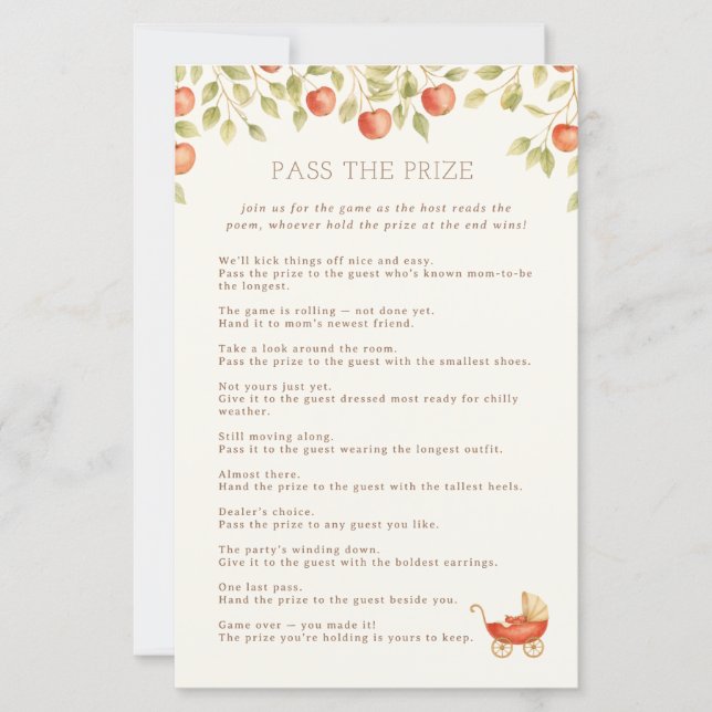 Farmhouse Baby Clothesline Pass The Prize Game (正面)