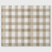 Farmhouse Beige White Buffalo Soft Plaid Pattern ラッピングペーパー (フラット)