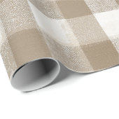 Farmhouse Beige White Buffalo Soft Plaid Pattern ラッピングペーパー (ロールコーナー)