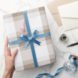 Farmhouse Beige White Buffalo Soft Plaid Pattern ラッピングペーパー