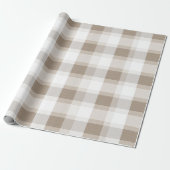 Farmhouse Beige White Buffalo Soft Plaid Pattern ラッピングペーパー (アンロールド)