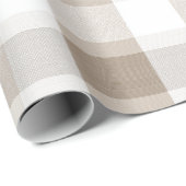 Farmhouse Beige White Buffalo Soft Plaid Pattern ラッピングペーパー (ロールコーナー)