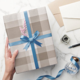 Farmhouse Beige White Buffalo Soft Plaid Pattern ラッピングペーパー