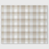 Farmhouse Beige White Buffalo Soft Plaid Pattern ラッピングペーパー (フラット)