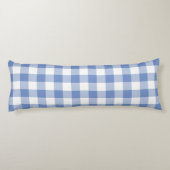 Farmhouse Blue Rustic Gingham Check Plaid ボディピロー (裏面)