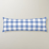 Farmhouse Blue Rustic Gingham Check Plaid ボディピロー (正面)