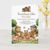 Farmhouse Chic Picnic Invitation カード (黄色い花)