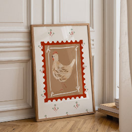 Farmhouse Chicken Nursery Wall Art Print  ポスター