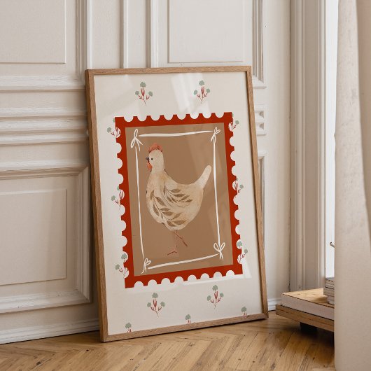 Farmhouse Chicken Nursery Wall Art Print  ポスター