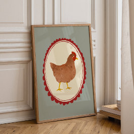 Farmhouse Chicken Rustic Baby Room Print ポスター