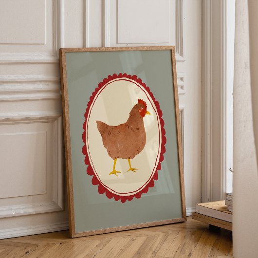 Farmhouse Chicken Rustic Baby Room Print ポスター