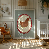 Farmhouse Chicken Rustic Baby Room Print ポスター
