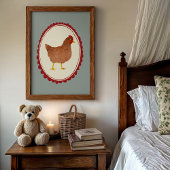 Farmhouse Chicken Rustic Baby Room Print ポスター