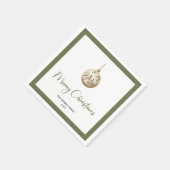 Farmhouse Christmas Ball Custom Family Name Napkin スタンダードカクテルナプキン (角)