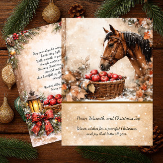 Farmhouse Christmas Horse Winter Scene Card | 招待状