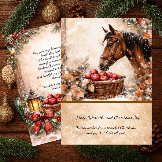 Farmhouse Christmas Horse Winter Scene Card | 招待状