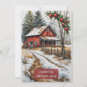 Farmhouse Christmas Magic Vintage Rustic  シーズンカード (正面)