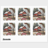 Farmhouse Christmas Magic Vintage Rustic  スクエアシール (シート)