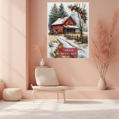 Farmhouse Christmas Magic Vintage Rustic  ポスター