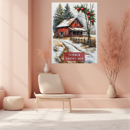 Farmhouse Christmas Magic Vintage Rustic ポスター