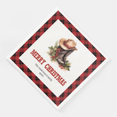 Farmhouse Christmas napkins buffalo plaid style (コーナー)