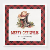 Farmhouse Christmas napkins buffalo plaid style (正面)